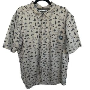 Wolverine Button Up Shirt Mens XXL 2X Brown Snap Front Vented Outdoor
